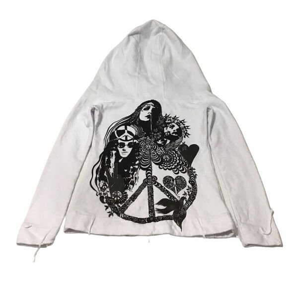 Lauren Moshi White Hooded Sweatshirt Size XSmall - Picture 6 of 12